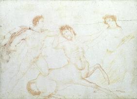 The Death of a Centaur, possibly Eurytus and Pirithous, Herculaneum (encaustic paint on marble)