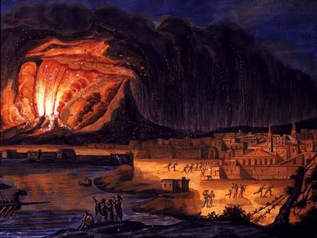 Vesuvius Erupting Near Naples od Scuola pittorica italiana