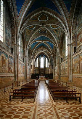 View of the interior of the Upper Church (photo) od Italian School, (13th century)