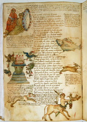 Ms Ital 483 P.4.7 f.162v Constellations, from the 'Dittamondo' by Fazio degli Uberti (vellum) od Italian School, (15th century)