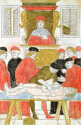 The Dissection, illustration from 'Fasciculus Medicinae' by Johannes de Ketham (d.c.1490) 1493 (wood od Italian School, (15th century)