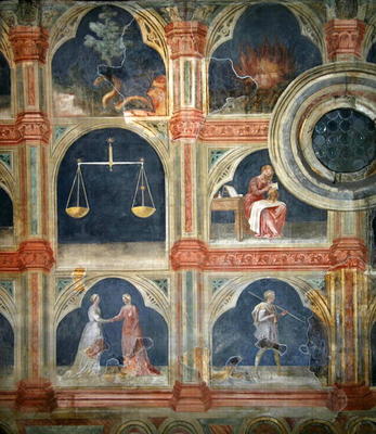 The Month of September, from a series of murals depicting the Astrological Cycle (fresco) od Italian School, (15th century)
