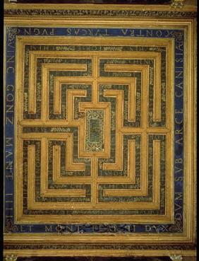 Maze design, from the ceiling of the Sala del Labirinto (photo)