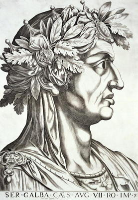 Galba Caesar (3 BC-69 AD), 1596 (engraving) od Italian School, (16th century)