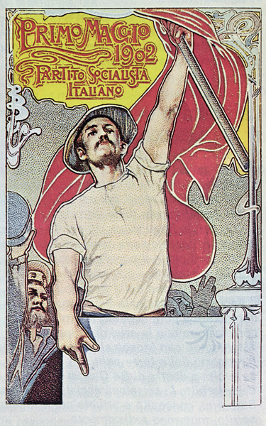 1st May, Poster of the Italian Socialist Party, 1901 (colour litho) od Italian School, (20th century)