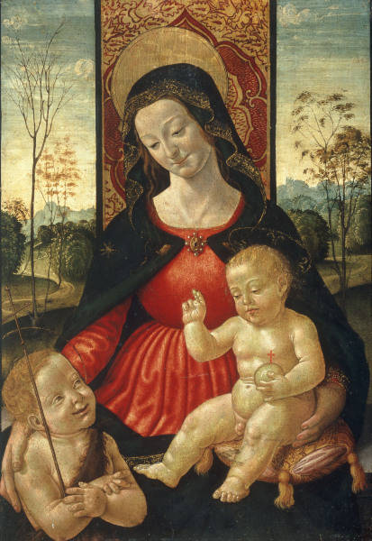Mary w.Child & Boy John /Ital.Paint./C15 od Italienisch