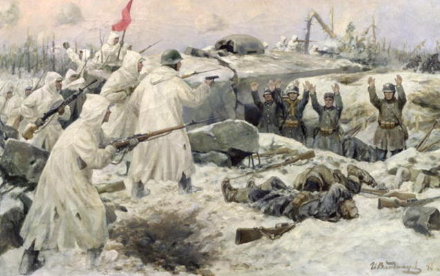 The Surrender of the Finns in 1940 (Russian-Finnish War), 1940 (oil on canvas) od Ivan Alexeyevich Vladimirov
