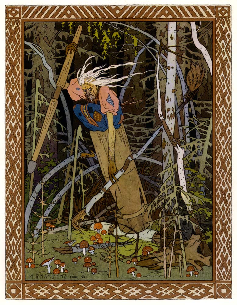 Baba Yaga (Illustration to the book "Vasilisa the Beautiful") od Ivan Jakovlevich Bilibin