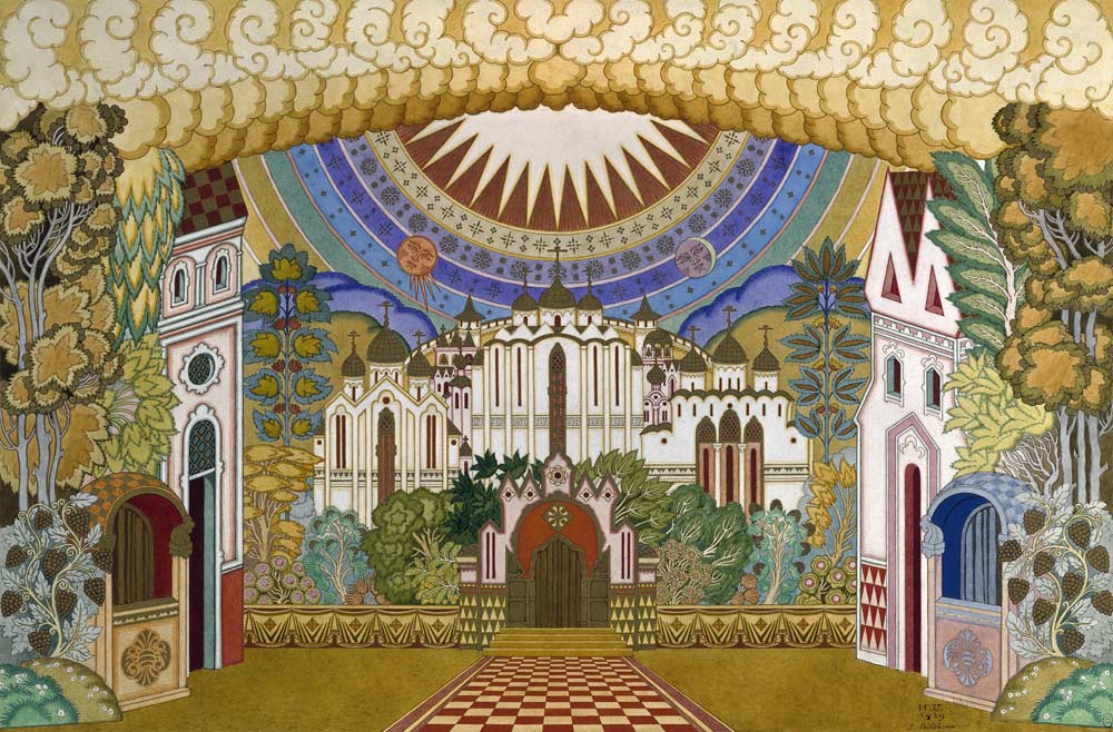 Stage design for the opera The Legend of the Invisible City of Kitezh and the Maiden Fevronia by N.  od Ivan Jakovlevich Bilibin