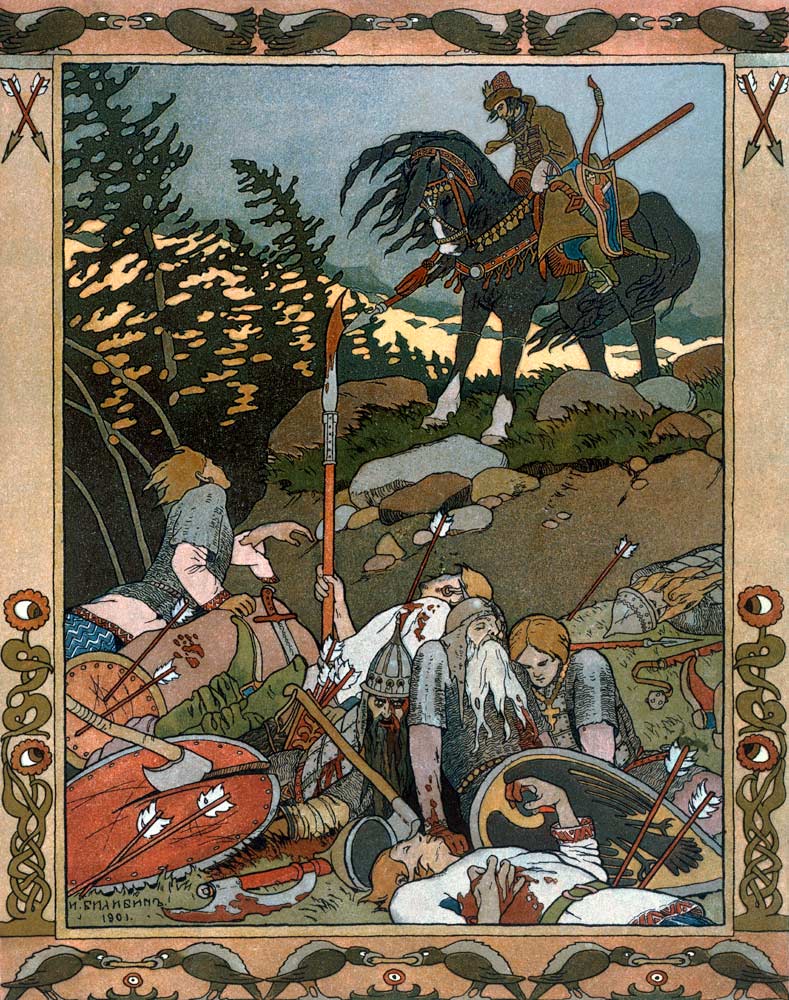 Illustration for the Fairy tale Marya Morevna od Ivan Jakovlevich Bilibin