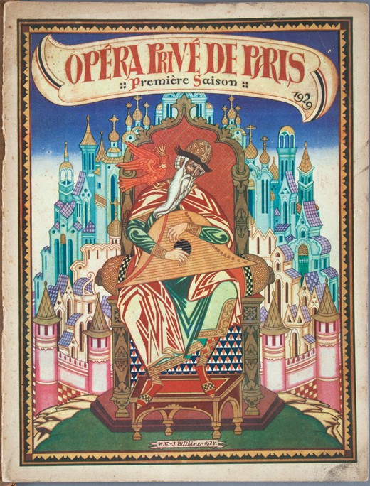 Title page of Souvenir program for the opera The Tale of Tsar Saltan by N. Rimsky-Korsakov od Ivan Jakovlevich Bilibin