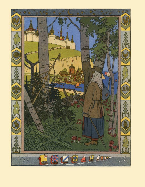 Illustration for the Fairy tale The Feather of Finist the Falcon od Ivan Jakovlevich Bilibin