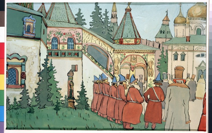 Illustration for the Fairy tale The Feather of Finist the Falcon od Ivan Jakovlevich Bilibin