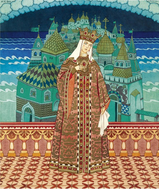 Militrissa. Costume design for the opera The Tale of Tsar Saltan by N. Rimsky-Korsakov od Ivan Jakovlevich Bilibin