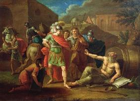 Alexander the Great visits Diogenes at Corinth