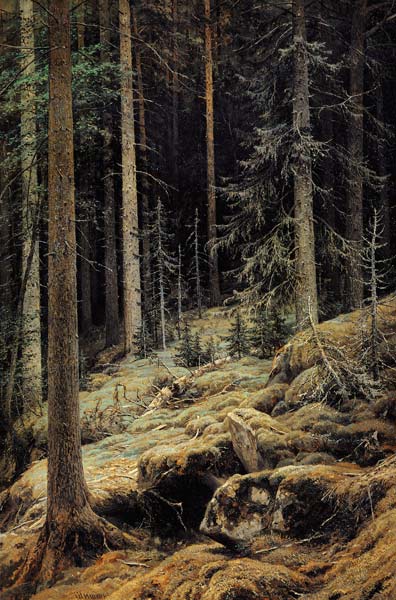Shishkin / Forest Darkness / Painting od Iwan Iwanowitsch Schischkin
