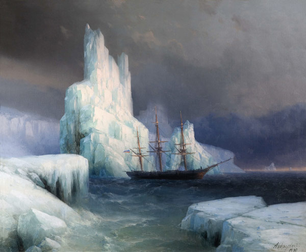 Icebergs in Antarctica od Iwan Konstantinowitsch Aiwasowski