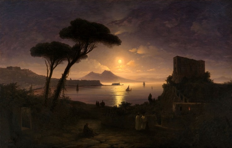 The Bay of Naples at Moonlit Night od Iwan Konstantinowitsch Aiwasowski