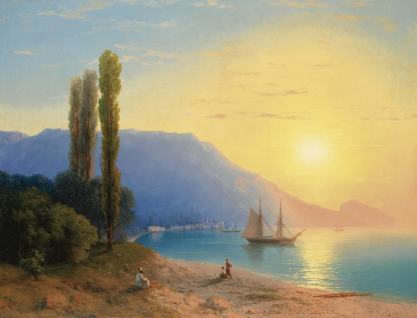 Sunset over Yalta od Iwan Konstantinowitsch Aiwasowski