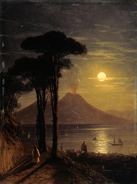 Vesuvius , Moonlit Night
