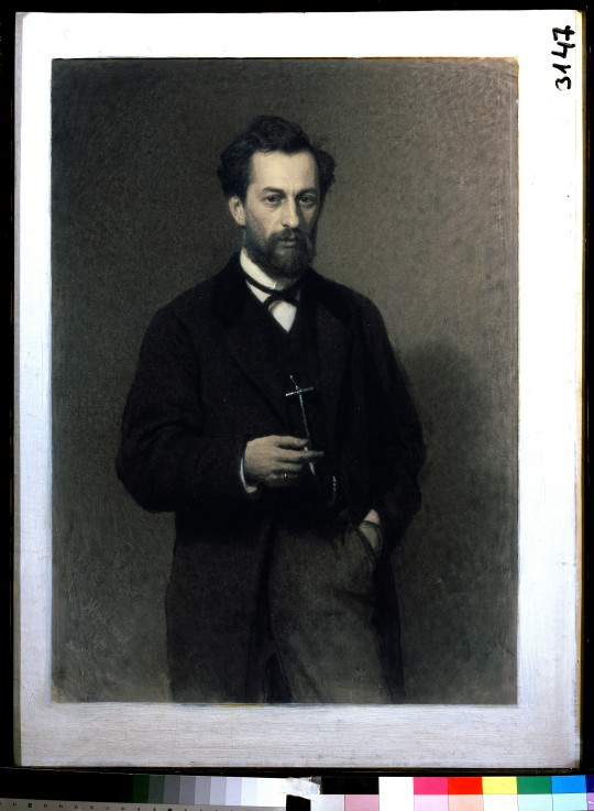 Portrait of the artist Mikhail K. Clodt (1832-1902) od Iwan Nikolajewitsch Kramskoi