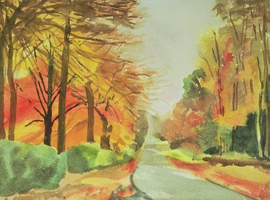 No.47 Autumn, Beaufays Road, Liege, Belgium (w/c)  od Izabella  Godlewska de Aranda