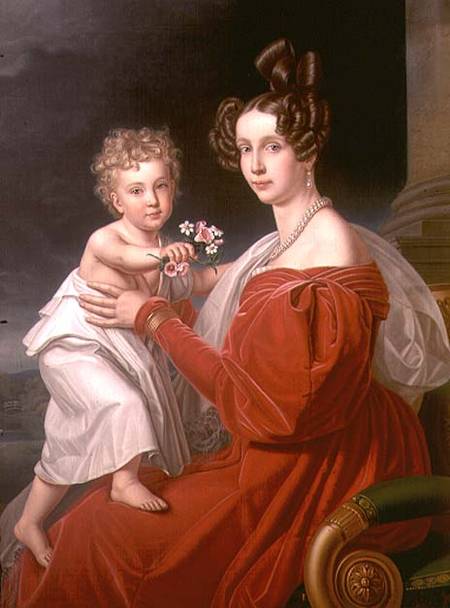 Archduchess Sophia of Austria (1805-72) with her two year old son Franz Joseph (1830-1916) (later Em od J. K. Stiegler