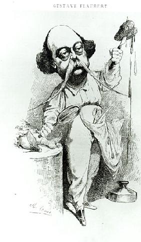 Gustave Flaubert (1821-80) Dissecting Madame Bovary, illustration from ''Parodie'', December 1869