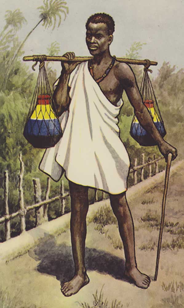 Uganda native carrying milk od J. Macfarlane