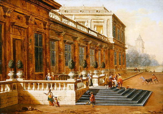 The Return of the Prodigal Son on the Steps of a Classical Palace (oil on canvas) od Jacob Balthasar Peeters