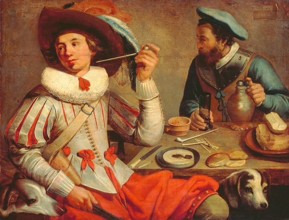 Two soldiers at a table od Jacob Cuyp