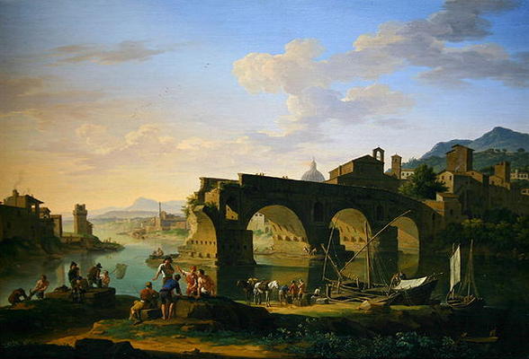 The Ponte Rotto in Rome (oil on canvas) od Jacob de Heusch