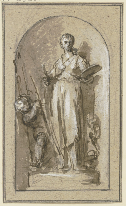 Die Malerei mit zwei Genien in einer Nische od Jacob de Wit