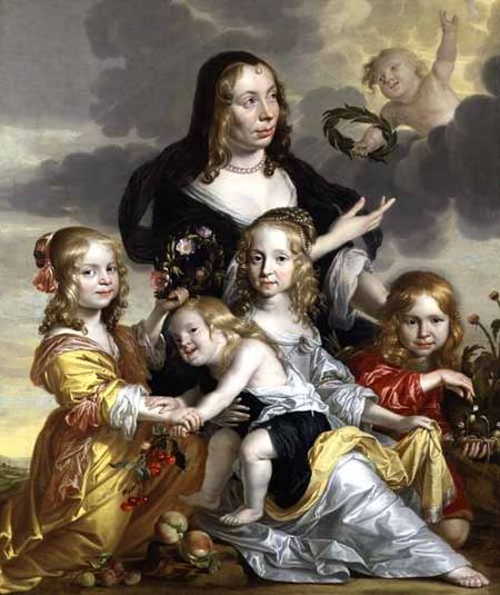 Portrait of a Lady with her Four Children od Jacob Fransz van der Merck
