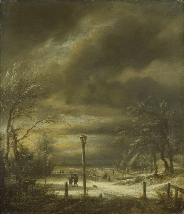 Winter Landscape near Haarlem with a Lamppost od Jacob Isaacksz. van Ruisdael
