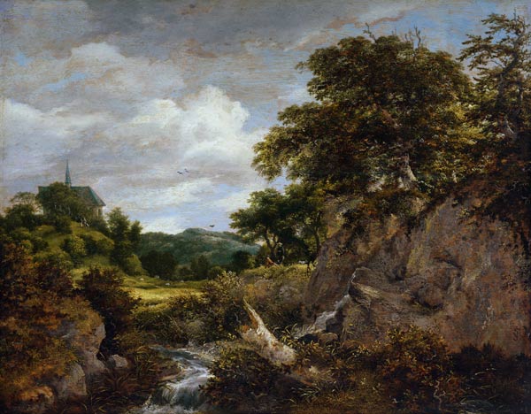 Hill landscape with chapel od Jacob Isaacksz van Ruisdael