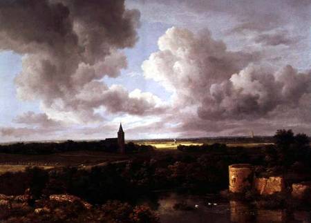 Landscape with Ruined Castle and Church od Jacob Isaacksz van Ruisdael