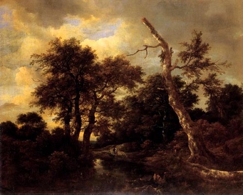 Marshy woodland landscape od Jacob Isaacksz van Ruisdael