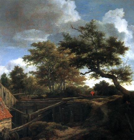 Woodland landscape with rear view of a water-mill od Jacob Isaacksz van Ruisdael