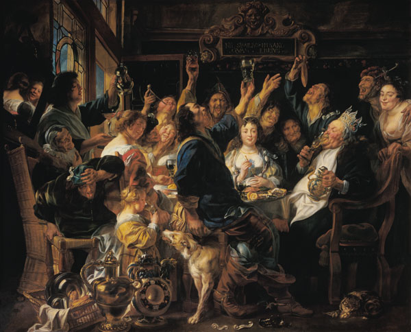 The feast of the bean king. od Jacob Jordaens
