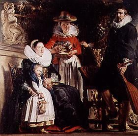 The family Jordaens in the garden od Jacob Jordaens