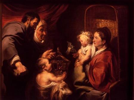 The Virgin and Child with SS Zacharias, Elizabeth and John the Baptist od Jacob Jordaens