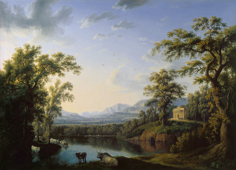 Ideale Flusslandschaft od Jacob Philipp Hackert