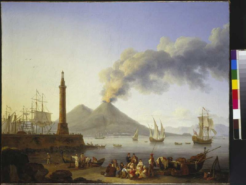 Der Hafen von Santa Lucia in Neapel od Jacob Philipp Hackert