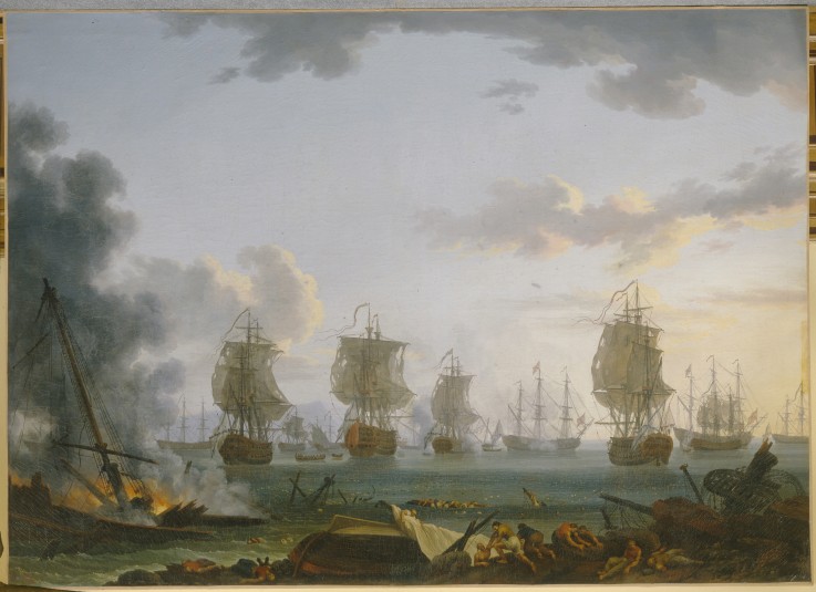 The Return of the Russian fleet after the naval Battle of Chesma od Jacob Philipp Hackert