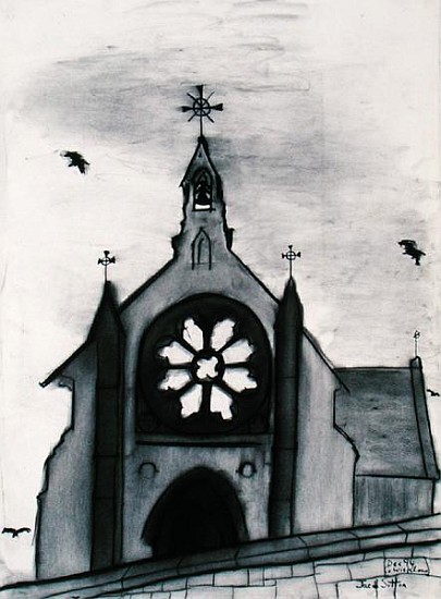 Irish Church, 1994 (charcoal on paper)  od Jacob  Sutton