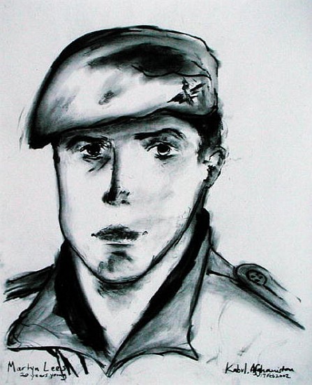 Martyn Lees, Kabul, Afghanistan, 19th February 2002 (charcoal on paper)  od Jacob  Sutton