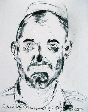 Rahmat Big, Kabul, Afghanistan, 19th March 2002 (charcoal on paper) 