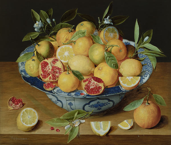Still Life with Lemons, Oranges and a Pomegranate od Jacob van Hulsdonck