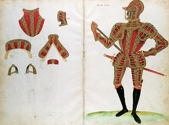 Suit of Armour for Lord Compton, from ''An Elizabethan Armourer''s Album'' od Jacobe Halder